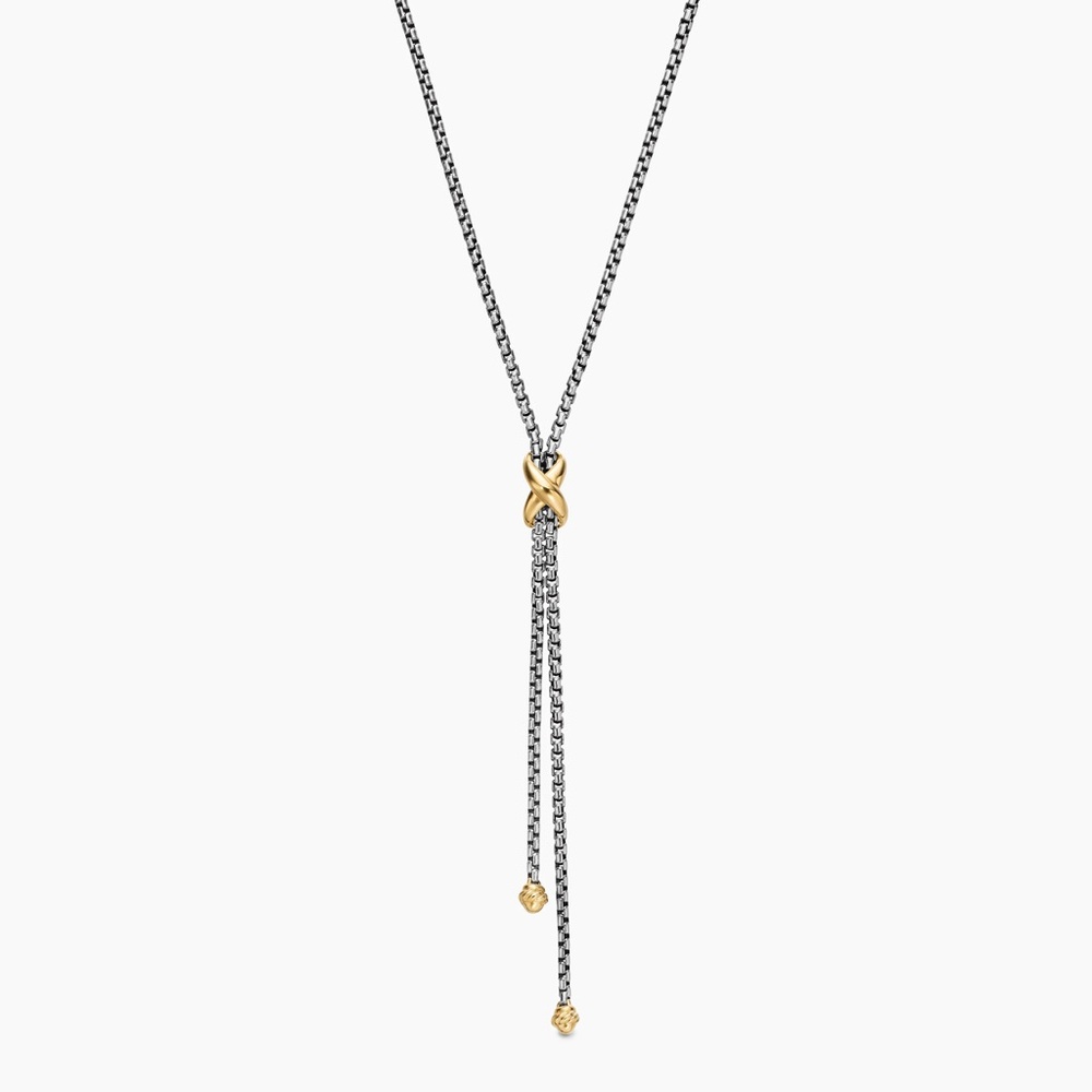David Yurman Petite X Lariat 18K Gold Y-Necklace